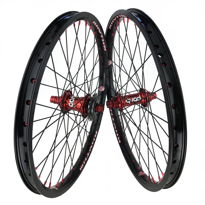 Crupi Pro BMX Race Wheelset-20×1.75″ Red/Black