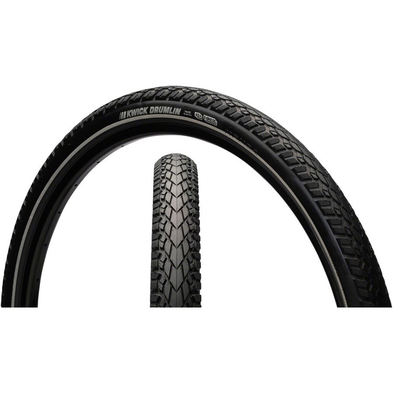 Kenda Kwick Drumlin Tire – 700 x 38 Clincher Wire BLK/Reflective K-Shield SRC E-50