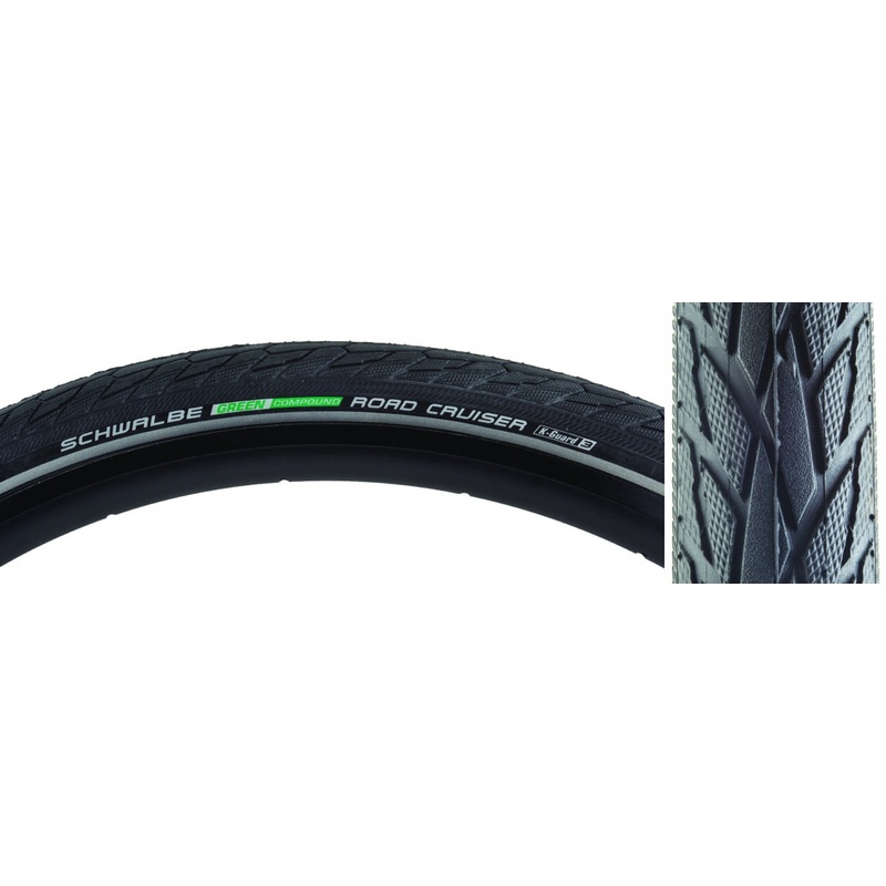 Tire Swb Road Cruiser 700X32 Active Twin K-Guard Black/Bsk Gn-Compound Wire