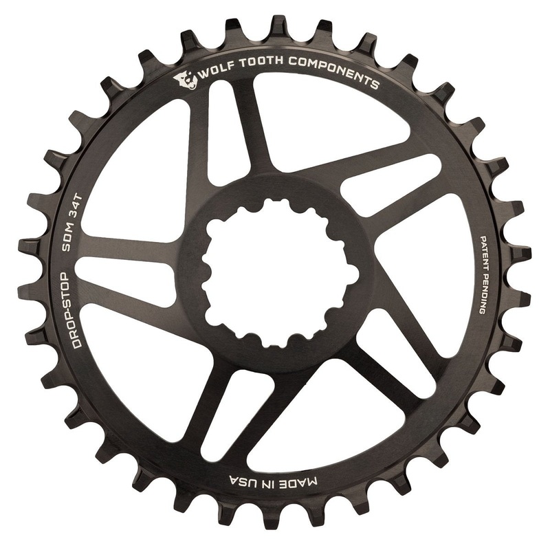 Wolf Tooth Direct Mount Chainring – 32t, SRAM Direct Mount, Drop-Stop, For SRAM 3-Bolt Cranksets, 6mm Offset Black