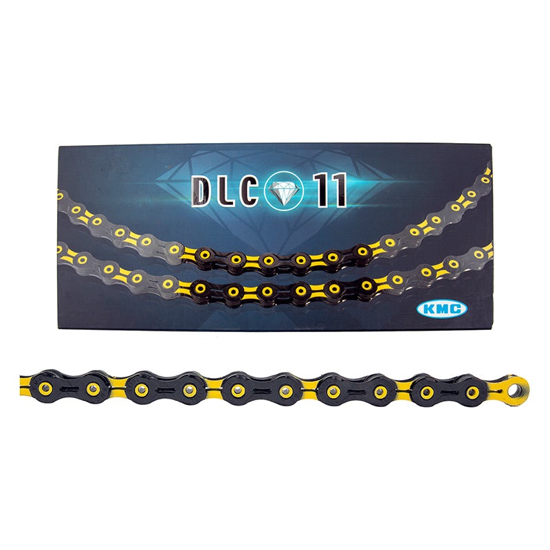 KMC DLC 11 Chain – 11-Speed 118 Links Black/Yellow