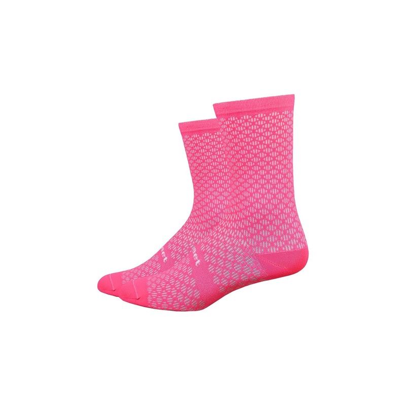 Sock DeFeet Evo Mont Ventoux 6” Large Visibility Pink