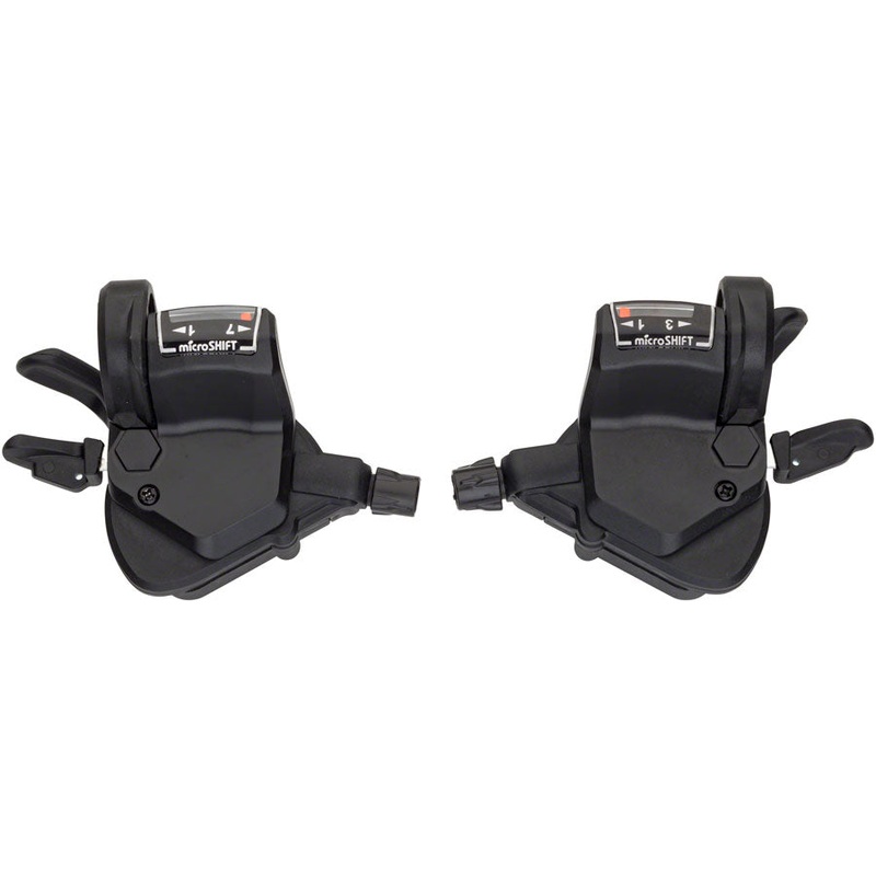 microSHIFT Mezzo Thumb-Tap Shifter Set 7-Speed Triple Optical Gear Indicator Shimano Compatible