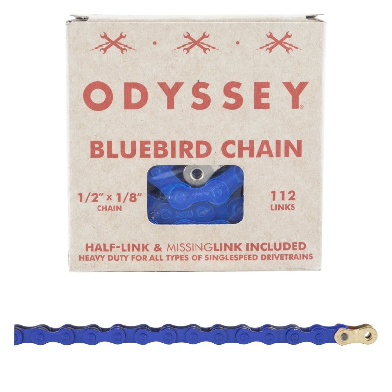 Odyssey Bluebird Chain – Single Speed 1/2″ x 1/8″ 112 Links Blue