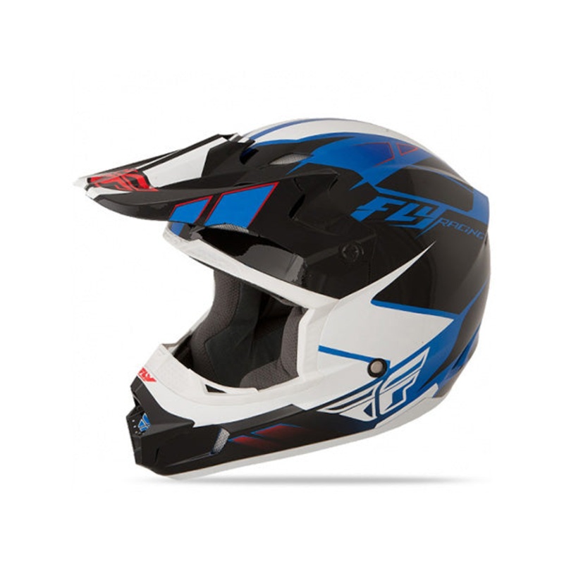 Fly Racing Kinetic Impulse Helmet-Blue/Black/Orange Youth Small