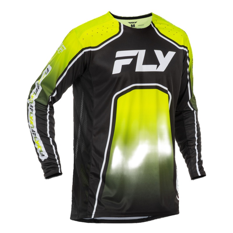 Fly Racing Rayce BMX Race Jersey-Lime/Black/White Youth Small