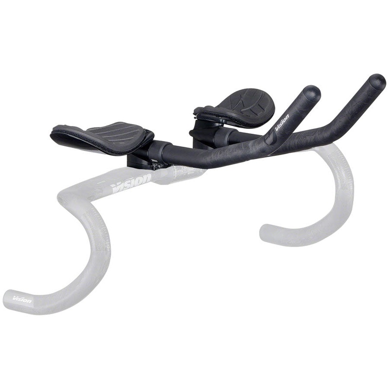 Vision Metron 4D Clip On Aero Bar – 290mm Flat M.A.S. J-Bend Black