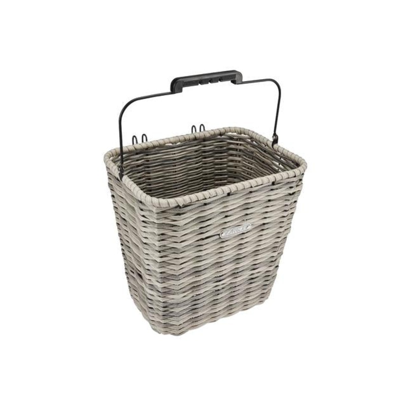 All-Weather Woven Pannier Basket Grey 33cm (l) x 25cm (w) x 32cm (h)