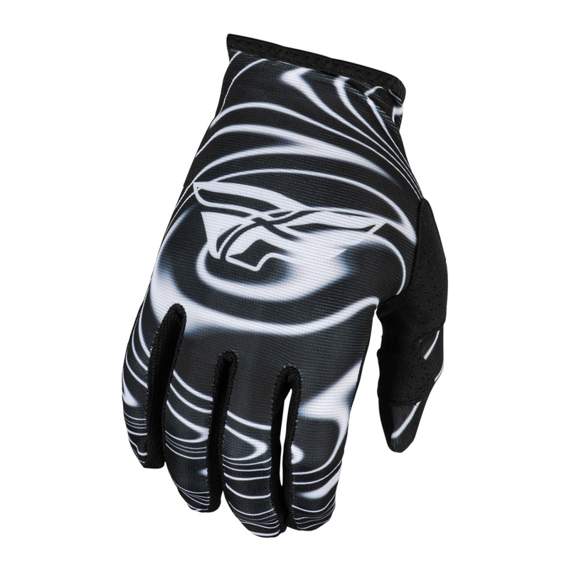 Fly Racing Lite Warped BMX Race Gloves-Black/White Youth Small