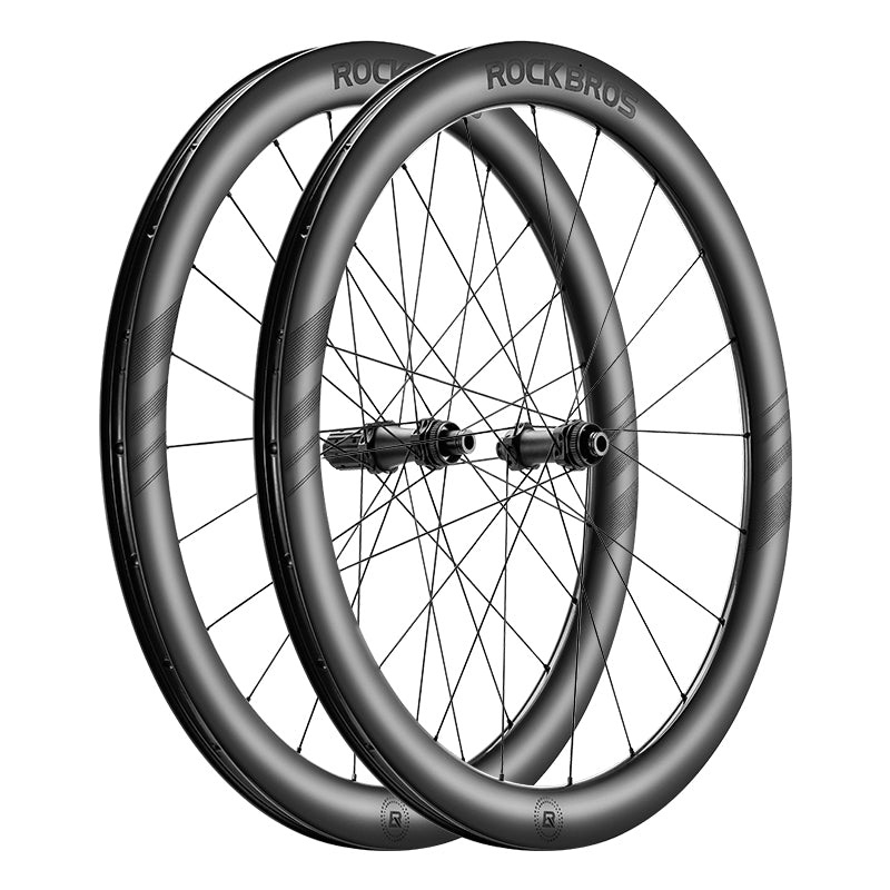 ROCKBROS Lightweight T700 Carbon Wheelset  Tubeless Ready Disc Brake Black