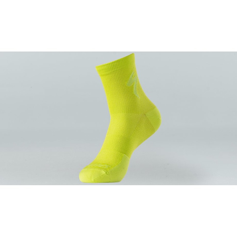 soft air mid logo sock hyper green m
