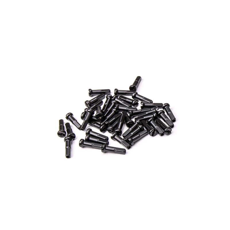 Stacked alloy spoke nipples Black (40 Pieces)