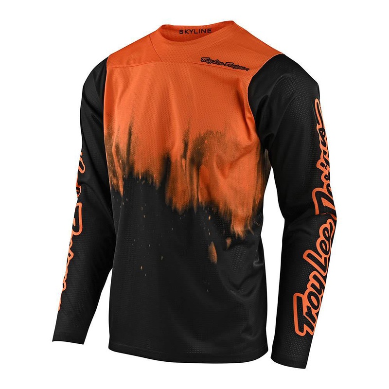 Troy Lee Skyline Diffuze LS BMX Race Jersey-Tangelo/Black Adult Large