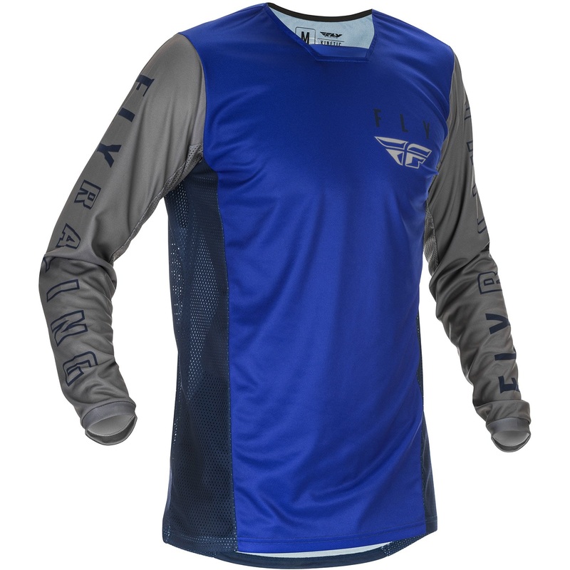 Fly Racing K121 BMX Race Jersey-Blue/Navy/Grey Adult Medium