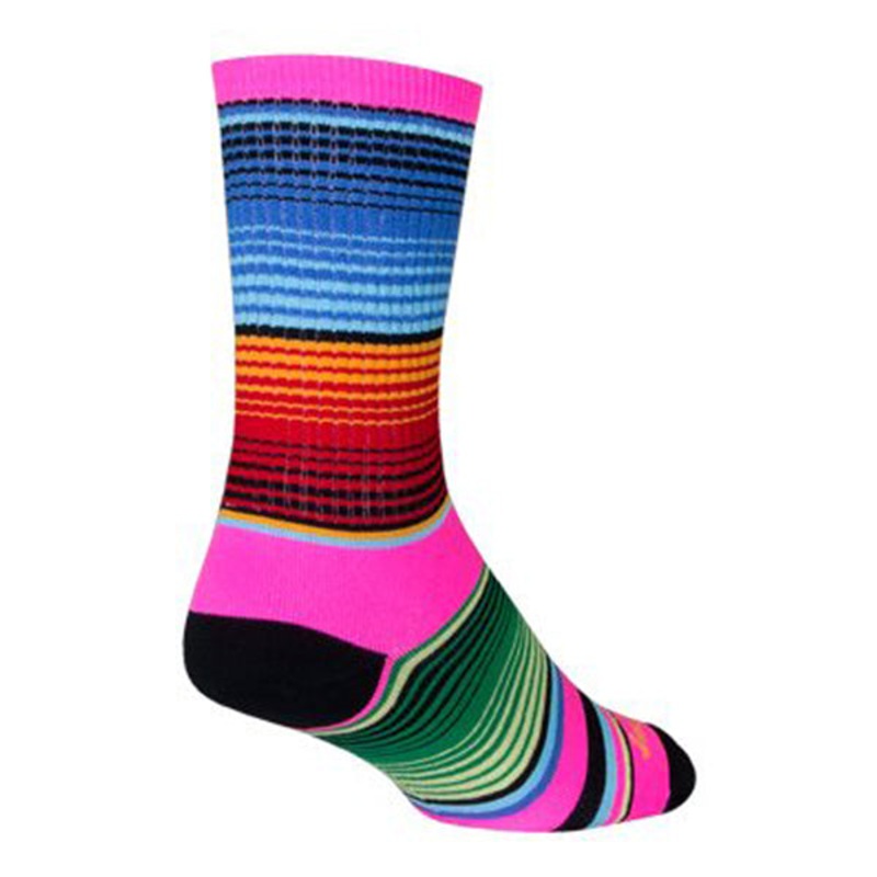 SockGuy Crew Siesta Socks – 6″ Pink/Multi-Color Small/Medium