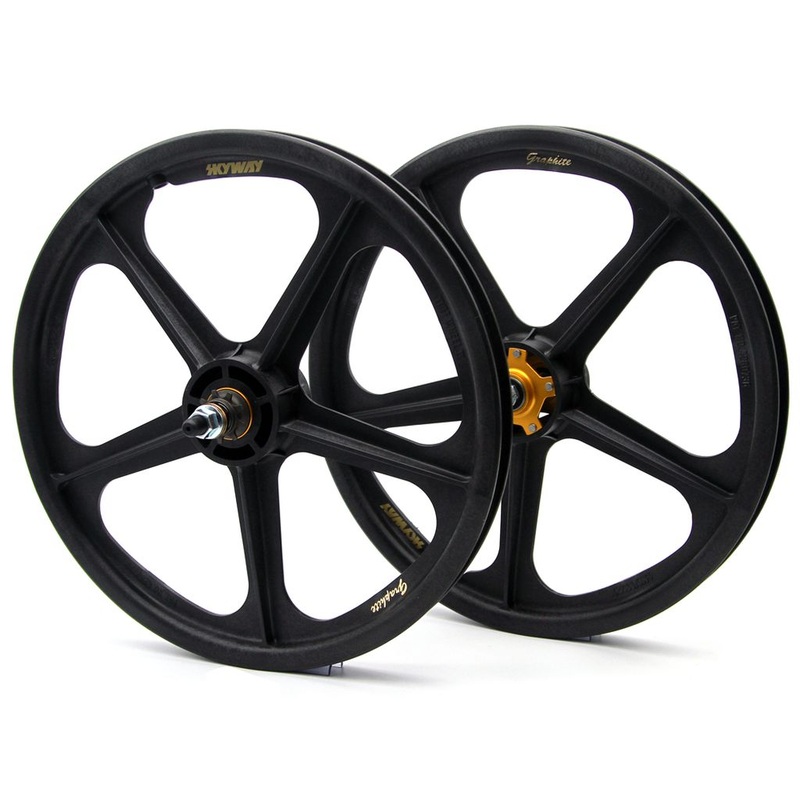 Skyway Tuff Graphite Gold Rivet Wheel Set (Cassette Model) Black Right Hand Drive