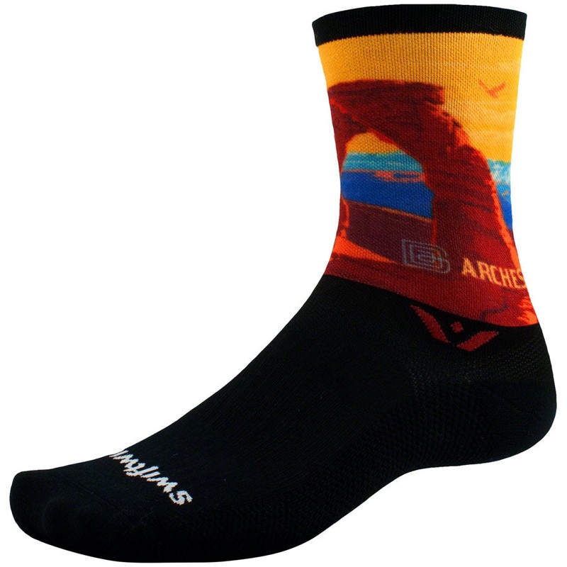 Swiftwick Vision Impression National Park Crew Socks – 6″ Arches Large