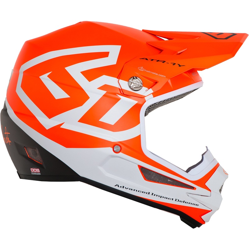 6D ATR-1Y Macro Youth Helmet-Matte Neon Orange Youth Small