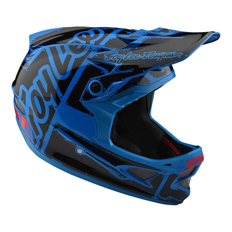 Troy Lee D3 Fiberlite Helmet-Factory-Blue X-Small