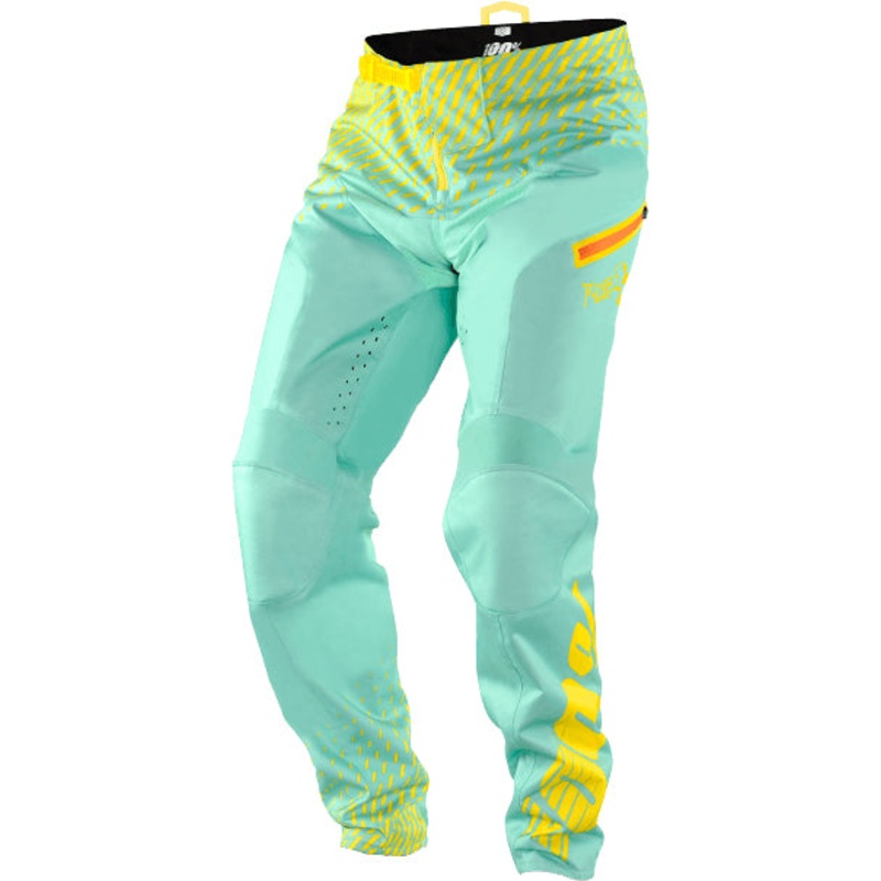 100% R-Core Downhill Pants-Supra Seafoam/Yellow Adult 28