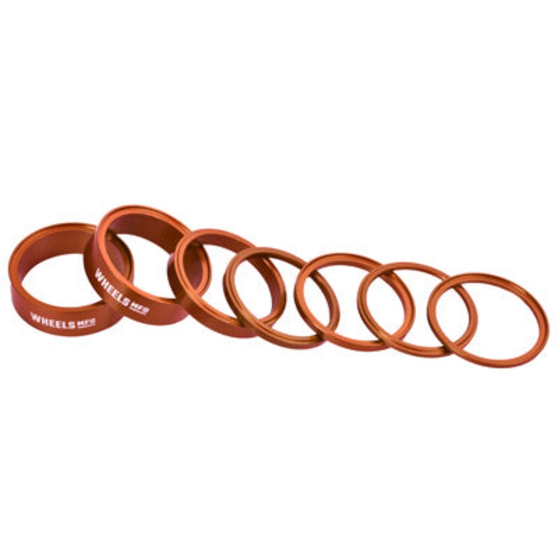Wmfg H/Set Spcrs,Stckrght Orange,7 Spacers Aluminum Headset Spacer Kit  Headsets NA Orange