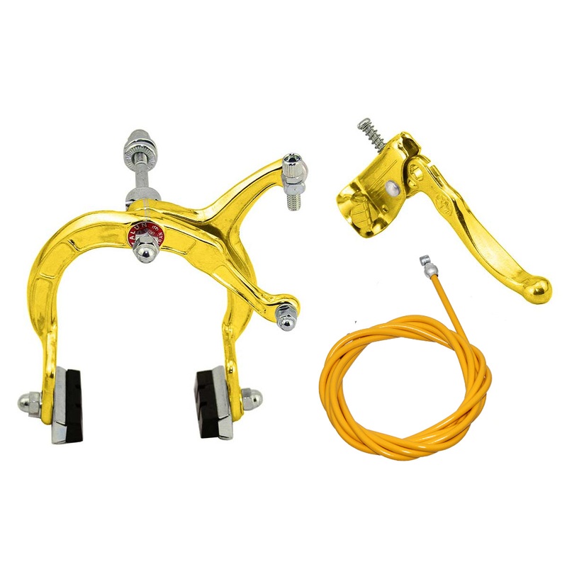 MX1000/Tech 3 Style BMX Brake System – Sidepull – Rear – Gold w/ Yellow cable
