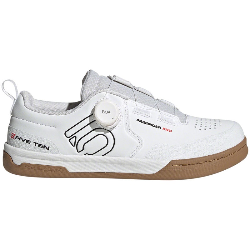 Five Ten Freerider Pro BOA Flat Shoes – Mens FTWR White/Core Black/Red 6