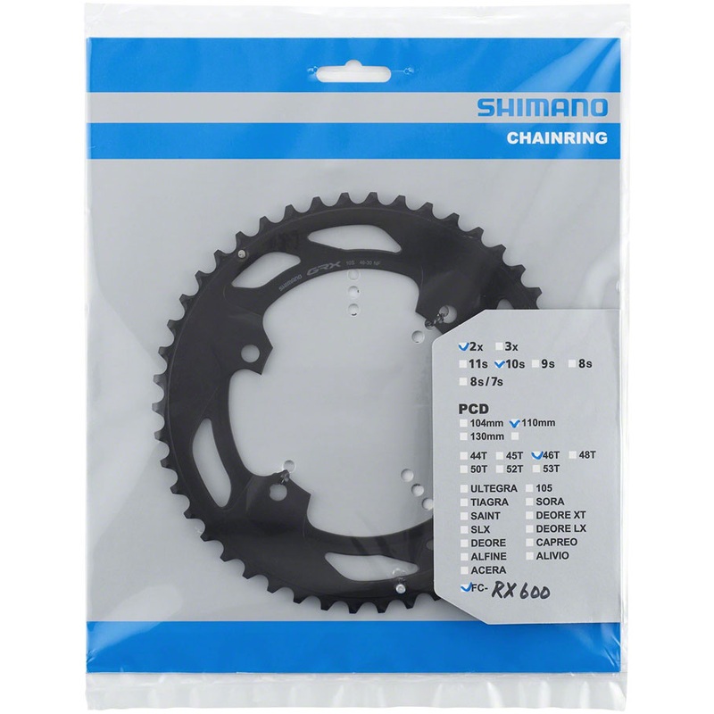 Shimano FC-RX600-10 Chainring – 46t, 110 BCD, For 2×10, Black