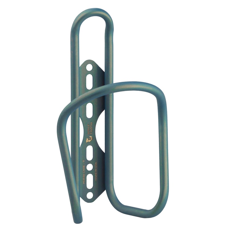 Wolf Tooth Morse Bottle Cage – Titanium Northern Lights Blue