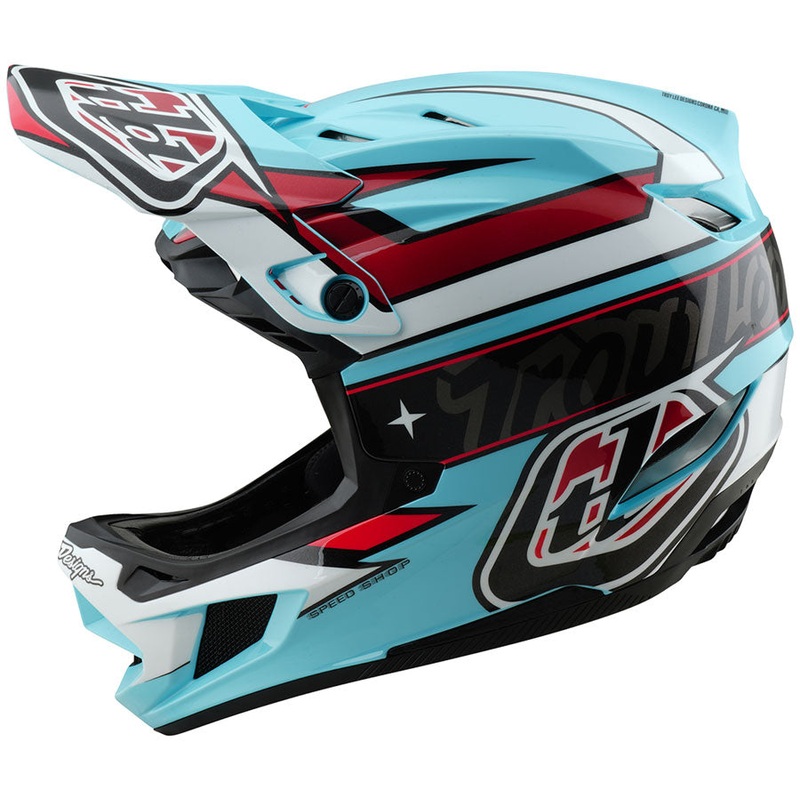 Troy Lee Designs D4 Polyacrylite Helmet  Linear Blue X-Small