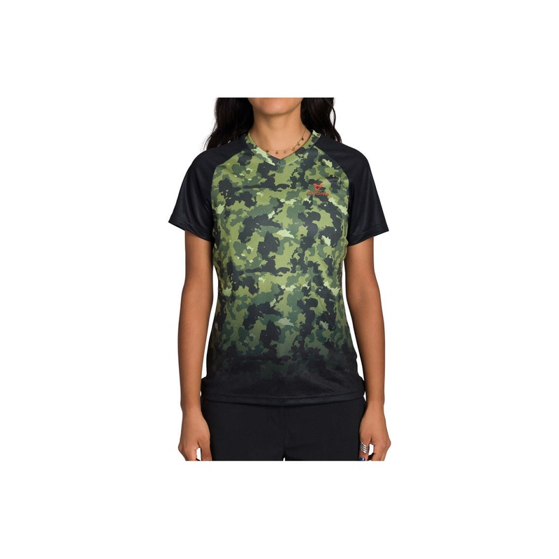 CUORE Women’s Progression Mountain Bike Jersey – Camo Camo Green X-Small