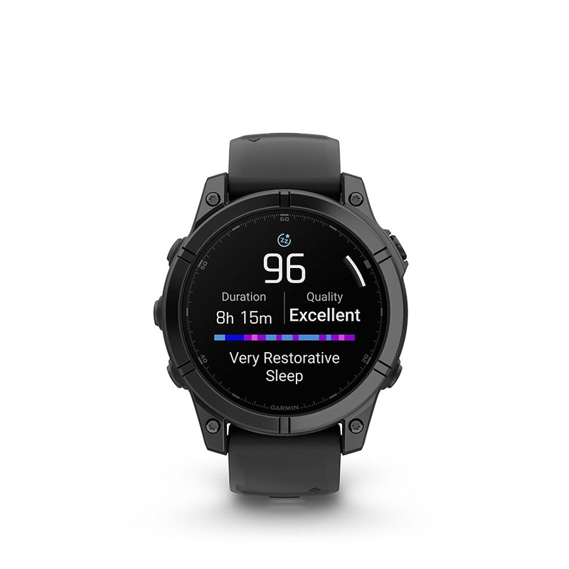 Garmin fenix E Smartwatch – 47mm AMOLED Slate Gray Steel BLK Silicone Band