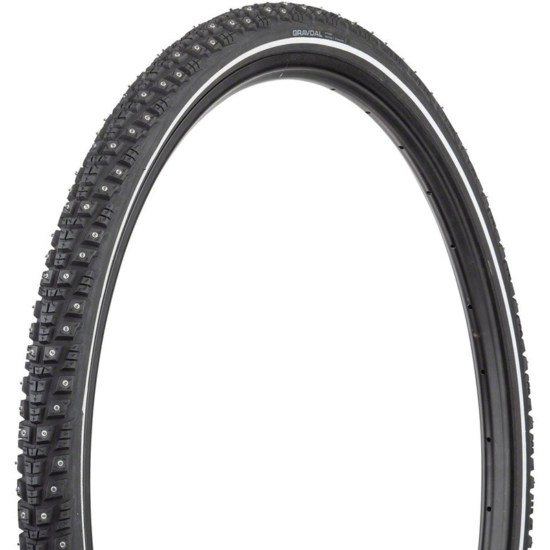 45NRTH Gravdal Tire – 700 x 38, Tubeless, Folding, Black, 60tpi, 252 Concave Carbide Studs