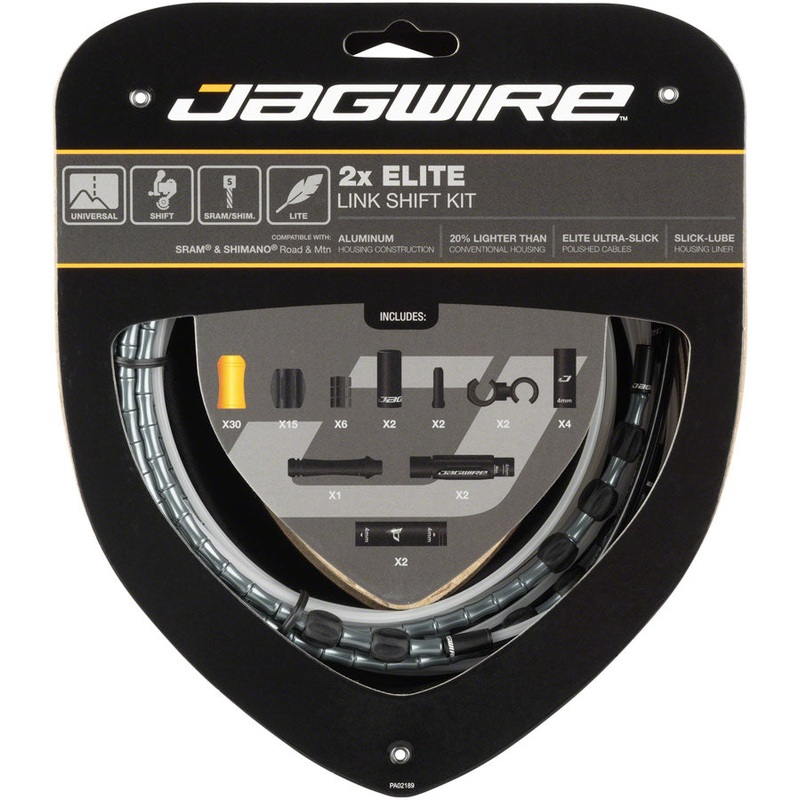 2x Elite Link Shift Cable Kit SRAM/Shimano Polished Ultra-Slick Cables Gray