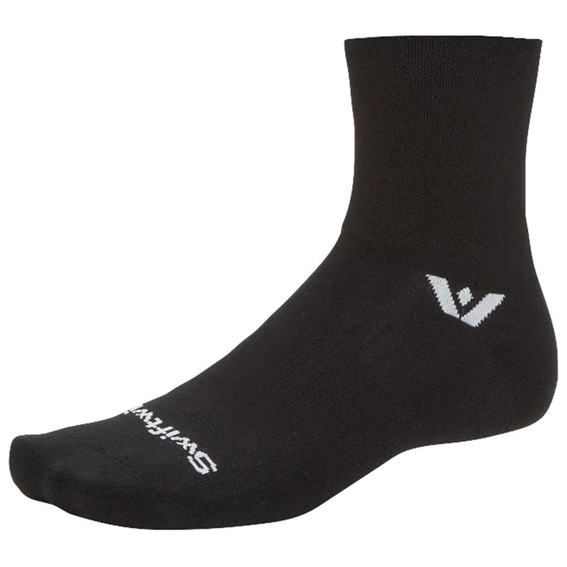 Swiftwick Aspire Quarter Crew High Socks – Circuit Black XLarge