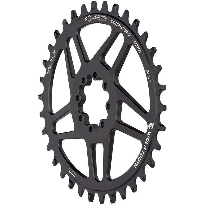 Wolf Tooth Elliptical Direct Mount Chainring – 32t, SRAM Direct Mount, Drop-Stop B, For SRAM 8-Bolt Cranksets, 3mm Offset, Black