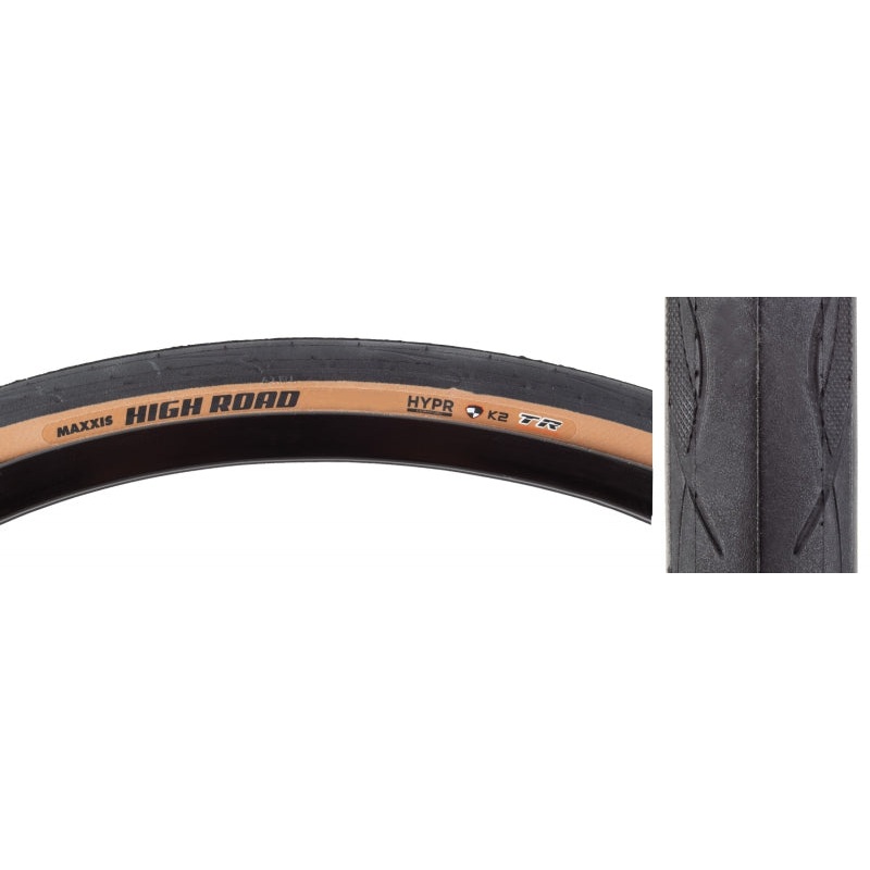 High Road Tire – 700 x 28 Tubeless Folding BLK/Tan HYPR K2 Protection 700 x 28c