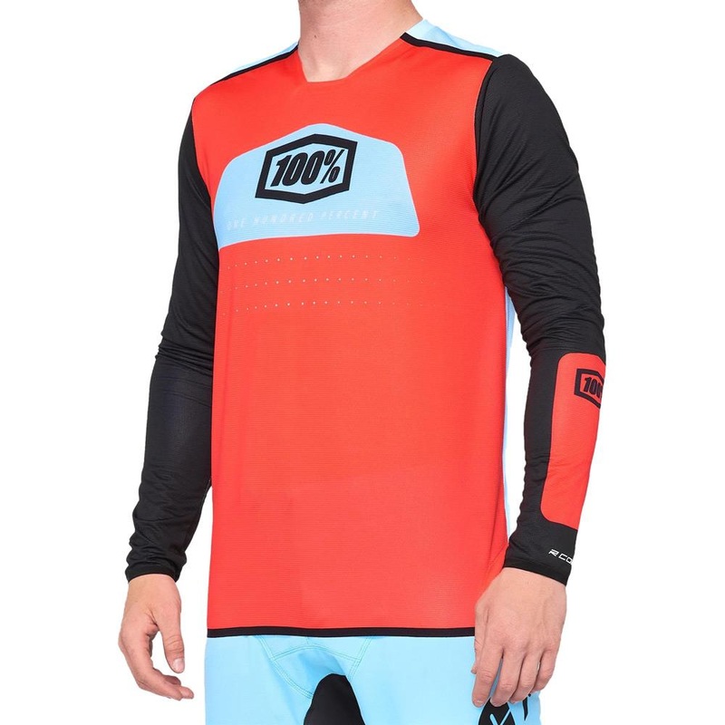 100% R-Core X Race Jersey – Fluo Red/Black Medium