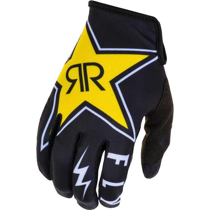 FLY RACING Lite Rockstar Gloves Black/White Sz 10