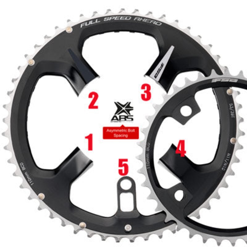 Fsa C/Rng,Spr Abs Road,110/53 110X53T,N-10/11,Black,Kfl Blk Fsa Abs Road Chainrings Fsa Chainrings NA Black