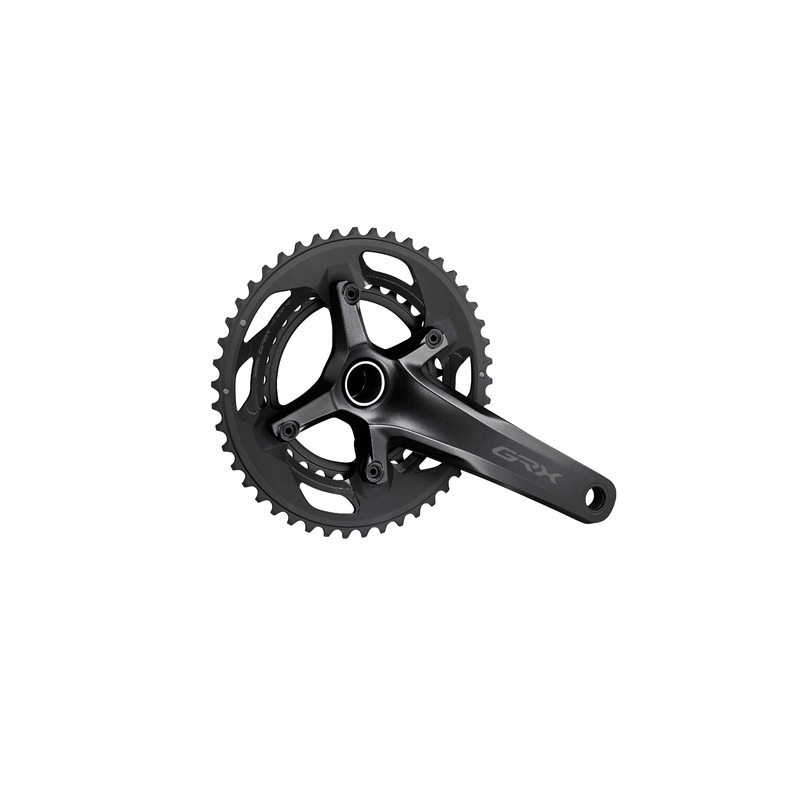 Shimano GRX FC-RX600-11 Crankset – 170mm 11-Speed 46/30t 110/80 BCD Hollowtech II Spindle Interface BLK