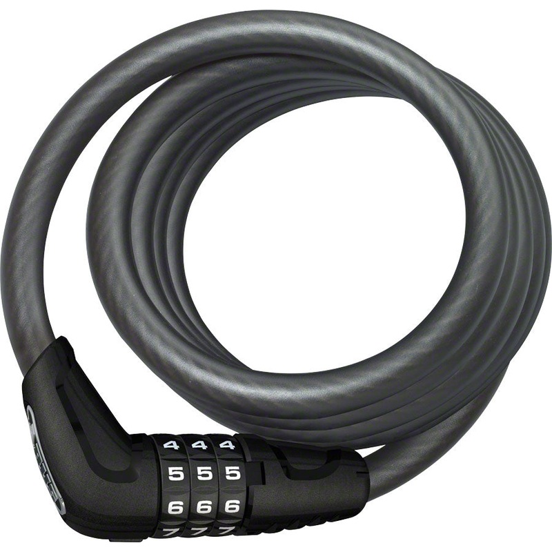ABUS Star 4508 Combination Coiled Cable Lock: 150cm x 8mm, Black