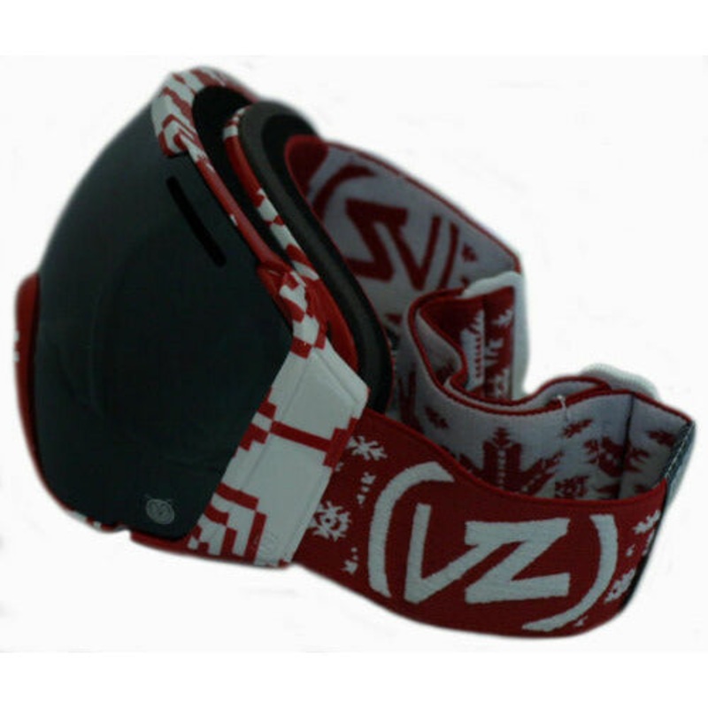 VonZipper El Kabong Snow Goggle Red Frame Black Chrome Lens Von Zipper Goggles
