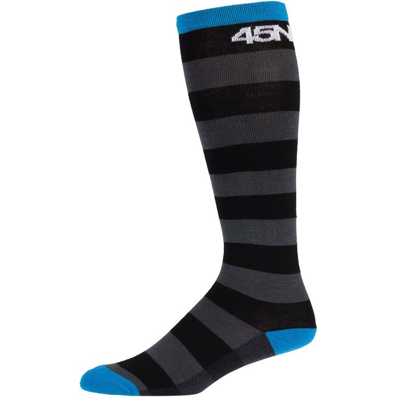 45NRTH Midweight Stripe Knee Wool Sock – Black, Large