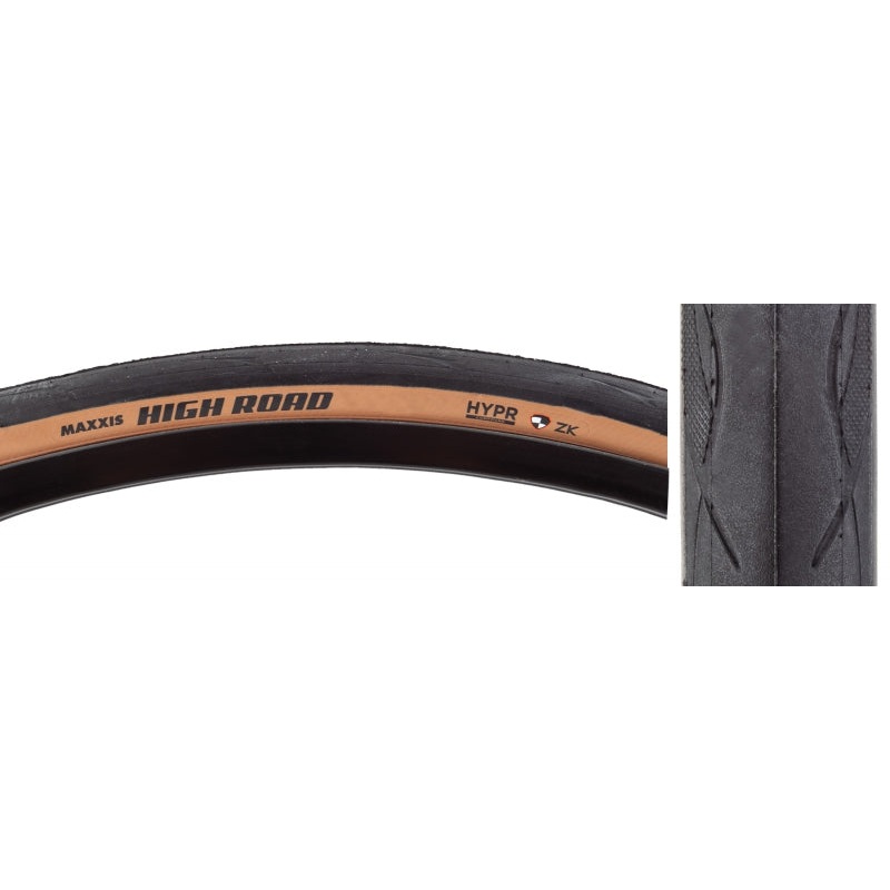 High Road Tire – 700 x 25 Clincher Folding Black/Tan HYPR ZK 700 x 25c