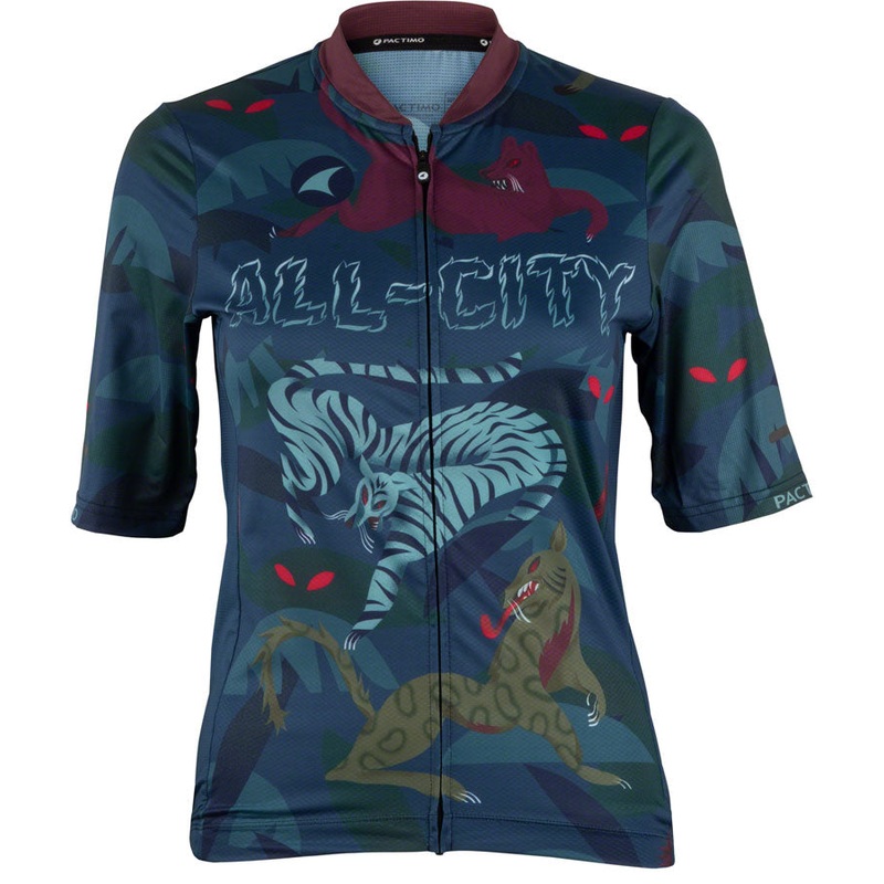 All-City Night Claw Women’s Jersey – Dark Teal, Spruce Green, Mulberry, Medium