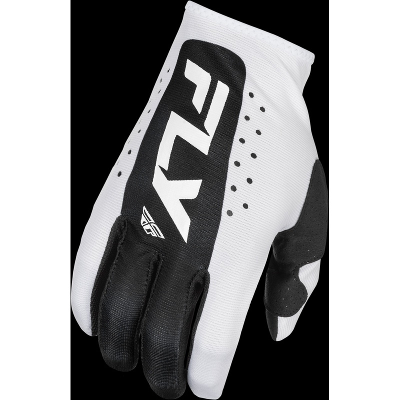 FLY RACING Youth Lite Gloves White/Black Ys