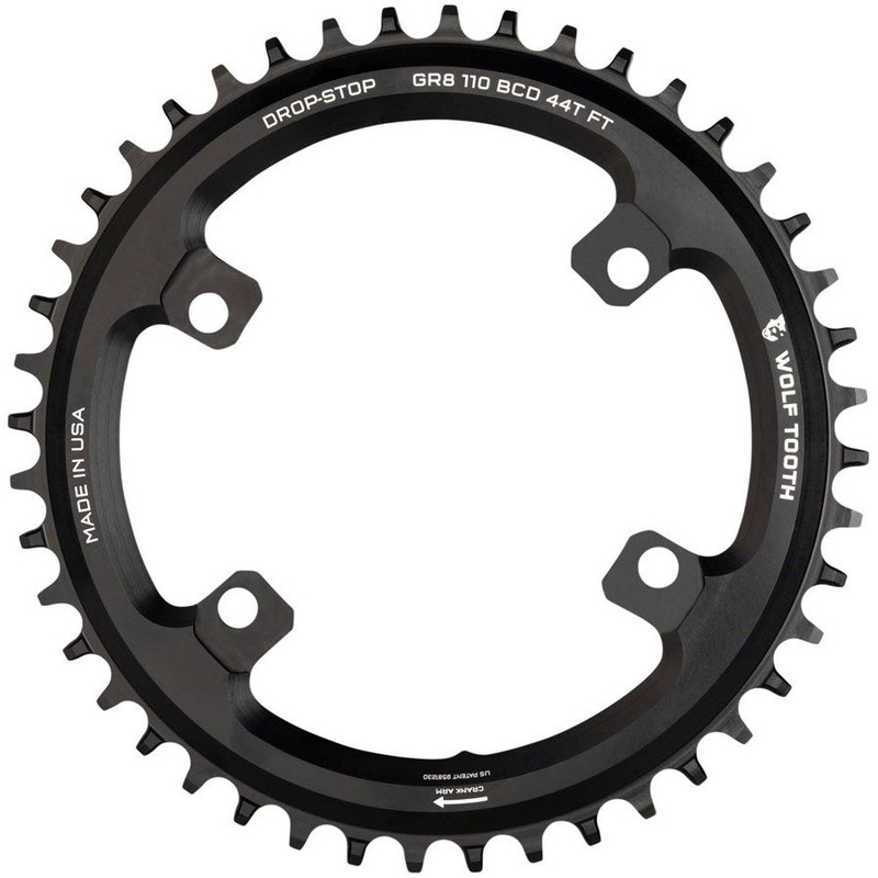 110 Asymmetrical BCD Chainrings for Shimano GRX Shimano 110 Asymmetric BCD Chainring – 40t, 110 Asymmetric BCD, 4-Bolt, Drop-Stop Flattop, For Shimano GRX Cranks, Black