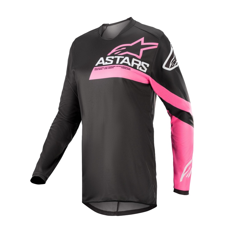 Alpinestars Stella Fluid Chaser Women’s BMX Race Jersey-Black/Pink Flo Adult X-Small