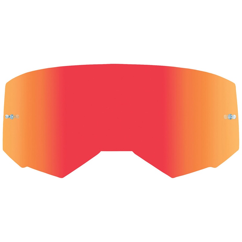 Fly Racing Replacement Lens W/Post Goggles-Red Mirror/Clear Youth